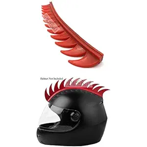 Dhe Best HS5 Cuttable Rubber Red Mohawk/Spikes Helmet For All Motorcycles