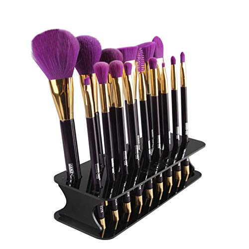 ArgoBar 15 Hoyos PMMA Maquillaje portaescobillas Rack Organizer Cosmetic Shelf Tool (Color: Negro)
