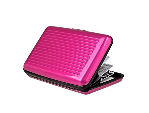 Preisvergleich Produktbild kingken langlebiges Aluminium Kreditkartenetui RFID-blockierender Fall (Rosy)