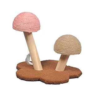 Zhangxi Mushroom Cat Scratcher Cat Scratching Post Small Cat Tree House Traning Toys for Kittens Pet Cat Interactive Toys