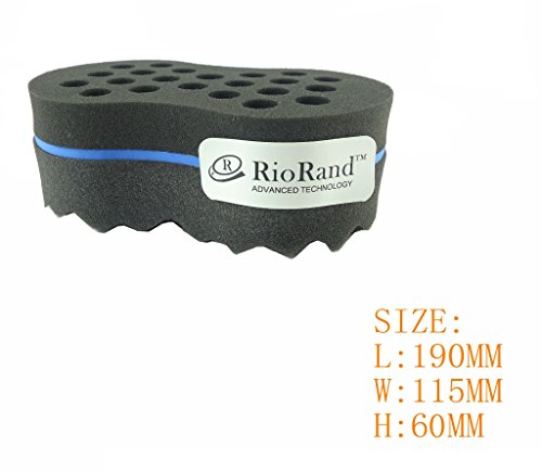 RioRand® Magic Twist Hair Sponge,Barber Sponge Brush 2 in 1,10 & 16 mm Hole diamete(Dimension: 190*115*65 mm)