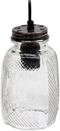 Recycled Glass Coffee Jar Pendant Light