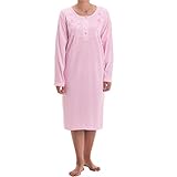 Langarm Nachthemd in sehr weicher Qualität. Ideal für kühle Sommernächte oder im Winter zum Einkuscheln - ganzjährig tragbar