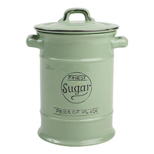 T and G Pride of Place Tea Coffee & Sugar Storage Jars Sage Green