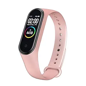 Ainsley Smart Band M4 ? Fitness Band, 1.1-inch Color Display, USB Charging, Activity Tracker, Men?s and Women?s Health Tracking, Compatible All Androids iOS Phone (Girlish Pink)