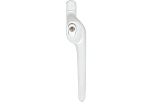 ERA Maxim Offset White Locking Window Handle Right Hand | PVC Windows Handle Replacement | White Handle & Button with Keys