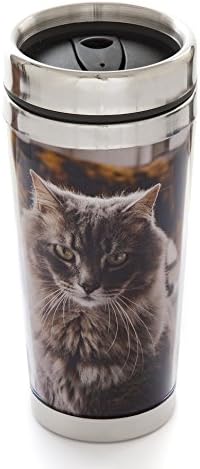 Country Matters Trio of Cats Thermal Mug, Plastic/Stainless Steel, Multi-Colour, 10 x 9 x 18 cm