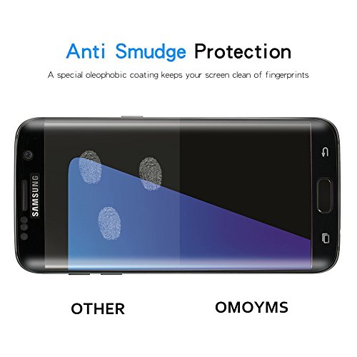 OMOYMS Cristal Templado para Samsung Galaxy S7 Edge  Cristal Vidrio Templado Protector para Samsung Galaxy S7 Edge  negro  -  Cobertura Completa   Ajuste Perfecto  - protector pantalla S7 Edge