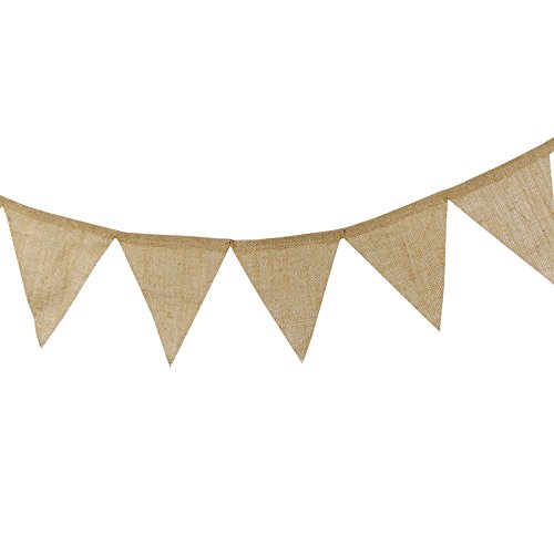 3.7M/12Feet Jute Hessischen Bunting Schöne Leinen Vintage Banner Flag Wimpel Girlande für Hochzeitsfest-Dekoration - 3