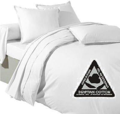 Double Egyptian Cotton 200 TC Duvet Quilt Cover Bedding Set, White