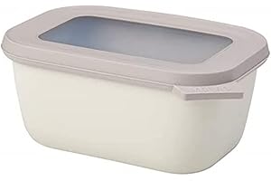 Mepal - Multi Bowl Cirqula Rectangular - Contenitori Plastica con Coperchio - Adatto come Contenitore Ermetico per Frigo, Microonde, Congelatore da Portata - Ciotole Cucina - 750 ml - Nordic White