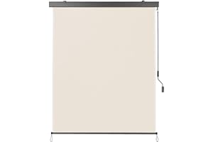 LIFERUN Markiza pionowa, 250 x 160 cm, markiza pionowa, wysuwana, z kasetą markizową, ochroną przed słońcem, promieniowaniem UV, ochroną przed wiatrem i spojrzeniami, z korbą ręczną, beżowa