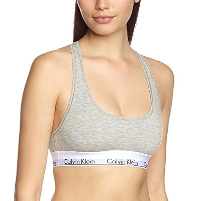Calvin Klein Underwear - Soutien-Gorge de Sport - Brassière - Uni - Femme - Gris (Grey Heather 020) - S