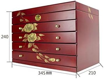 CRSHOUSHIHE Jewelry Organizer Box European Style Simple Wood Jewelry Box Receiving Makeup Box Storage Box With A Mirror Cosmetic Box ( Color : F )