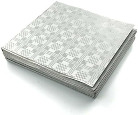 Delipak - 10 x Paper Table Covers, Table Cloths, Square All Colours - Red Black White Blue Green Pink Burgundy Silver Gold Lilac Ivory Puple Gingham (Silver)