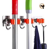RJEU Colgador Escobas Autoadhesivo, Escoba Soporte con Pinza de Muelle para...