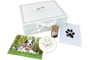 OH SO PRECIOUS PET KEEPSAKES Pet Keepsake Kit - Memory Box, Clay Paw Print Impression, Fur Keepsake Bottle, Ink Pad Kit | Pet Lovers Gift | Non-Toxic Easy to Use Paw Print & Fur Memory Collection | W22cm x L17cm x H8cm