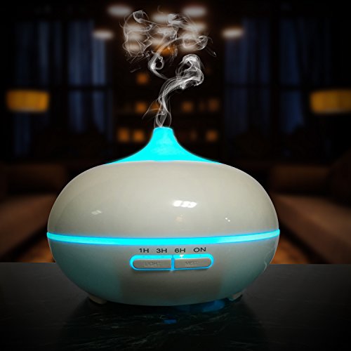 Aroma Diffuser, MaxTronic 300ML ätherisches Öl Diffusor Elektro Ultraschall Luftbefeuchter mit kühlem Nebel Aromatherapie mit 7 farbenwechselnde LED Licht, automatisch Zeitgeber und Wasserlos automatische Abschaltung Luftreiniger für Heim, Schlafzimmer, Babyzimmer, Spa, Yoga, Büro - 2