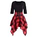 Produktbild Damen Spitze Gitter Rock LeeMon Mode Frauen Casual Oansatz Lace Up Tartan Plaid Print Asymmetrische Minikleid