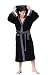 Produktbild COSMOZ® Premium Herren Coral Fleece Morgenmantel Bademantel- Gr. XL, Farbe: Schwarz mit grauer Paspel