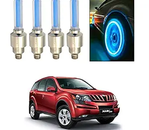 feelitson Car Tyre Led Light Rim Valve Cap Flashing With Motion Sensor Blue Set of 4 Pcs for XUV 500 Type-1