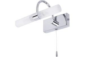 LITECRAFT Crista Wall Light Bathroom 2 Arm with Pull Switch - Polished Chrome