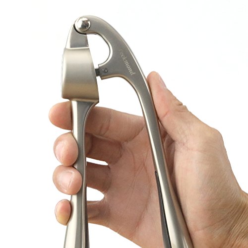 Teckmond Knoblauchpresse Garlic Press mit rostfreier Legierung, weichgehandeltes High-End Gewicht für Küche Knoblauchpeeling - 5