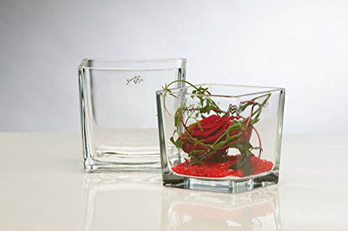 Glasvase Cube klar eckig 12 cm Ø 12,0 x 12,0 cm von Sandra Rich - 4