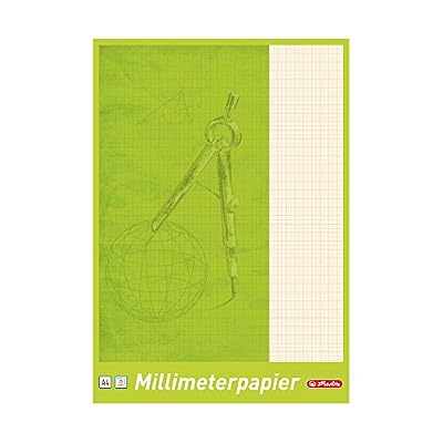 Herlitz 690305 Bloc de feuilles de papier millimétré A4, 25 feuilles a4