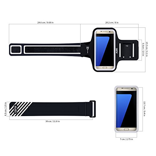 EOTW Sportarmband HandyhÃ¼lle universell passend fÃ¼r Samsung Galaxy S7/S6/S5, Ideal fÃ¼r Sport, Freizeit aber auch in der Arbeit praktisch zu verwenden (5,1 Zoll, Schwarz)