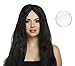 Produktbild Ladies Womens Long Black Wig & White Face Paint Halloween Fancy Dress by Blue Planet Online
