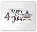 Produktbild WYICPLO 4th of July Mouse Pad, Grunge Celebration of Independence Day of United States of America, Standard Size Rectangle Non-Slip Rubber Mousepad, Ruby Violet Blue White