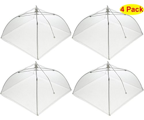 4 x klappbar Abdeckung für Speisen, Pop Up Mesh Fly Wasp Net Party BBQ Küche Lebensmittel Cover – 29 x 29 cm