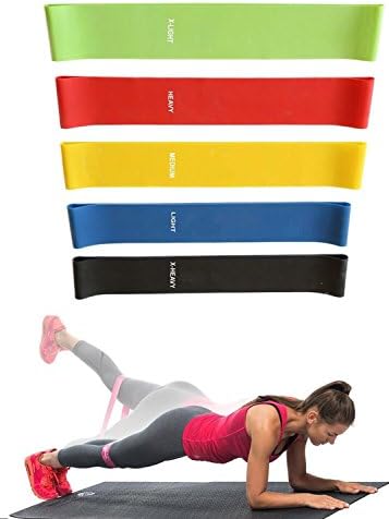 Set of 5 Resistance Bands/Exercise Bands/Loops for Rehabilitation Sports Exercise and Fitness Yoga and Pilates – Made from Natural Latex Loop Resistance Band For Both Men And Women