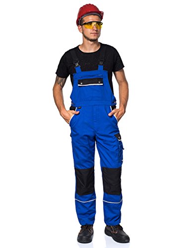 TMG® – Herren Latzhose für Mechaniker/Klempner – Royalblau - 7