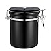 Produktbild Eulan Canister Starworld 1.5L Stainless Steel Coffee Container, Vacuum Sealed Storage Canister with CO2 Vent for Coffee Beans, Tea (Black)
