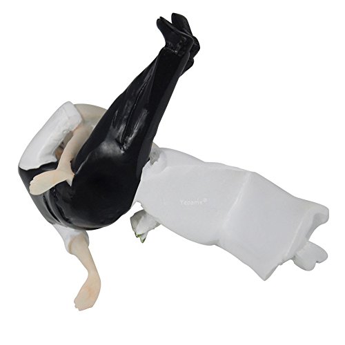 Tortenfigur Hochzeitsdekoration Puppen Hochzeits-Kuchen Hochzeitstorte Braut und Bräutigam Verliebtes Brautpaar Hochzeitspaar in Ketten Polystone sitzen - 2