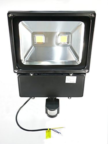 COB LED Warm White Outdoor Floodlight with 180 ° motion detector – IP65 – 100 Watt – 3000 Kelvin – 9400 Lumen (replaces 950 1000 Watt Halogen Bulbs) Set of 7]
