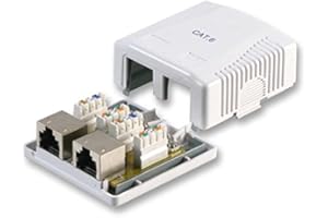 PROSIGNAL Pro Signal PSG08003 2-Port Cat6 RJ45 Surface Mount Socket, Shielded