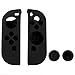 Produktbild Chickwin Nintendo Switch Silikon Cover Case Gel-Protektoren und 2 Thumb Stick Kappen Protector für Nintendo Switch Joy-Con Controller (Beide Schwarz)