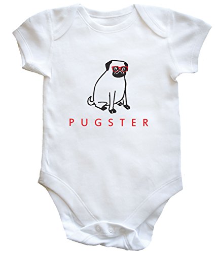 HippoWarehouse pugster the hipster pug baby vest boys girls