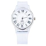 Souarts Weiß Kunststoff Armbanduhr Quartz Analog Sportuhr mit Batterie