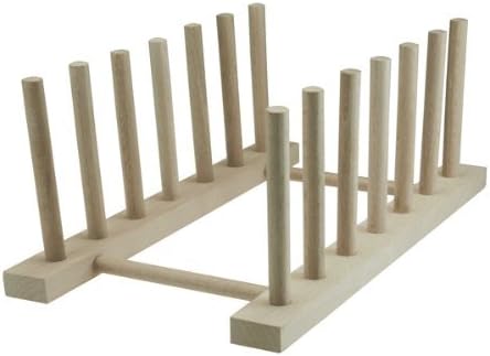 Rubber Wooden Dish Stand Dish Rack Plate Holder Stand (25 X 15 cm Short)