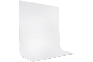 JEBUTU Photo Background White, 1.5 x 2 m (5 x 6.5 ft) Photo Background, Foldable Photography Background, White, Washable Polyester Backdrop for Photography, TV, Zoom, YouTube, Online Meetings