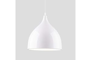 MENGJAY E27 Lampadario in Metallo Moderna Industriale, Illuminazione a Sospensione Lampadario Plafoniera in Alluminio (Bianco)