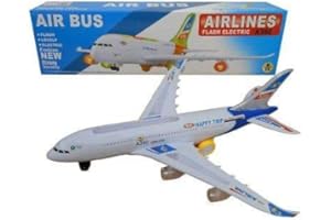 Mr. Gadget Solution® Special Kids Electric Toys with Light Music Airplane Airbus Bump &Go Toy