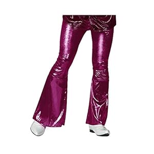 Atosa Pantalón de Campana de la Disco Fucsia para Hombre