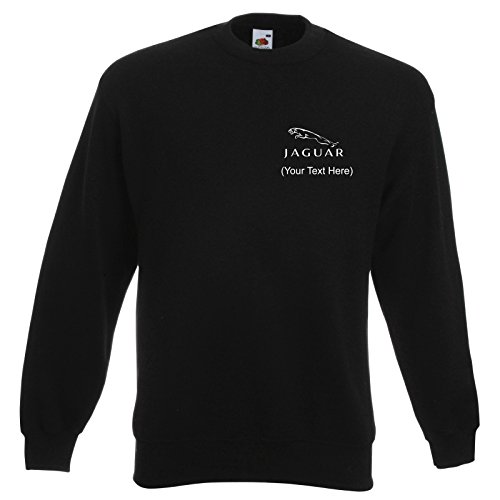 Sweatshirt with Embroidered Jaguar Logo Size Large with Personalisation