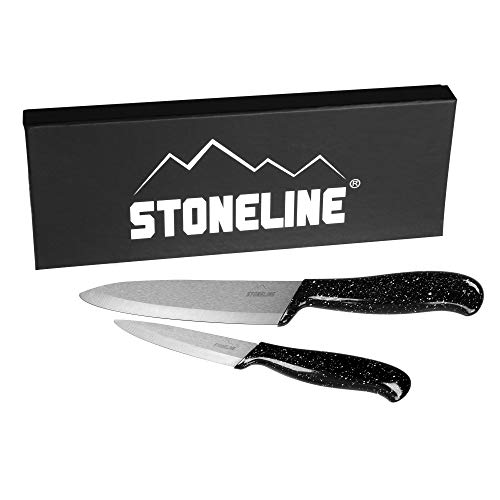 Warimex 12454 - Juego de cuchillos de cerámica, cuchillo de verdura de 21 cm y cuchillo de cocina de 21 cm, mango ligero