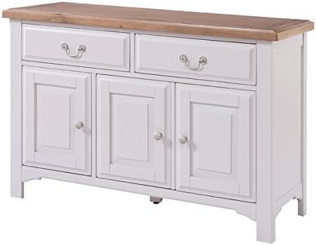 Devon Oak 2 Drawer 3 Door Large Sideboard Oak and Grey Painted Finish | Wide Wooden Storage Cabinet / Cupboard